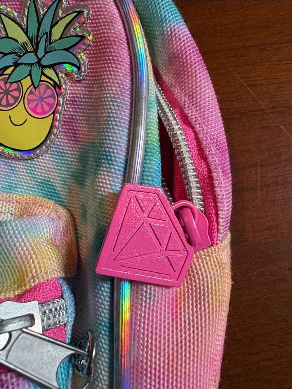 Girls' Mini Backpack - Rainbow Tie-Dye with Sequin 'Magic' Pocket